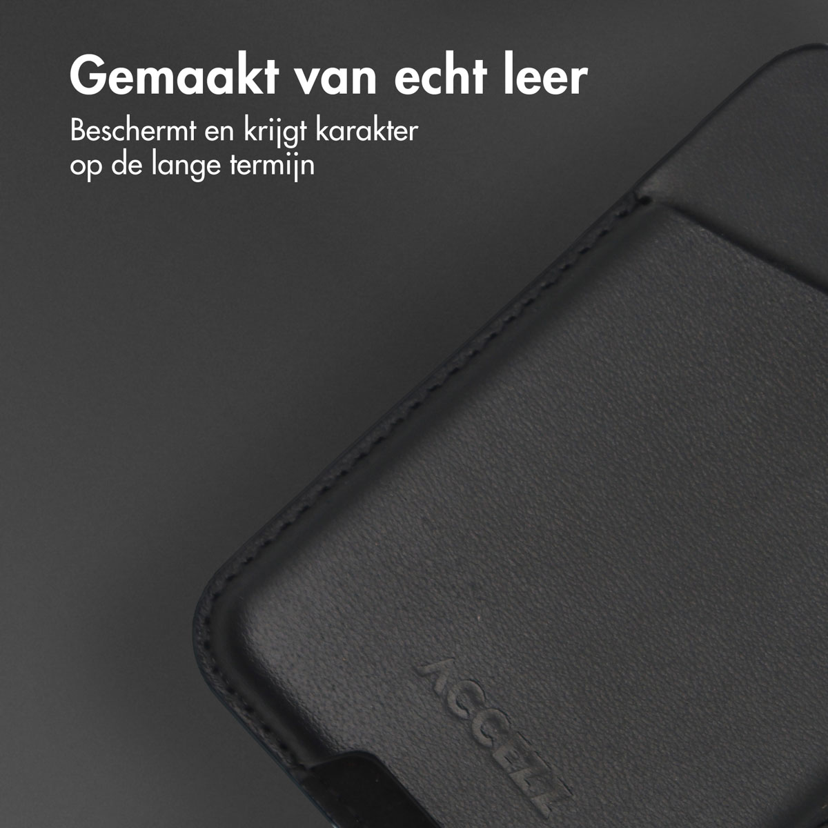 Accezz Leather Cardholder MagSafe – Kaarthouder met MagSafe – Onyx Black