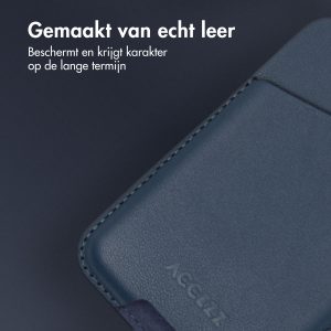 Accezz Leren Kaarthouder - Geschikt voor MagSafe en Qi2 - Nightfall Blue