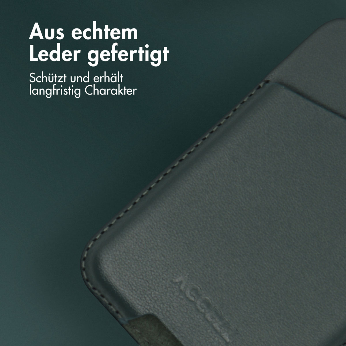 Accezz Leren Kaarthouder - Geschikt voor MagSafe en Qi2 - Cedar Green - Afbeelding 5
