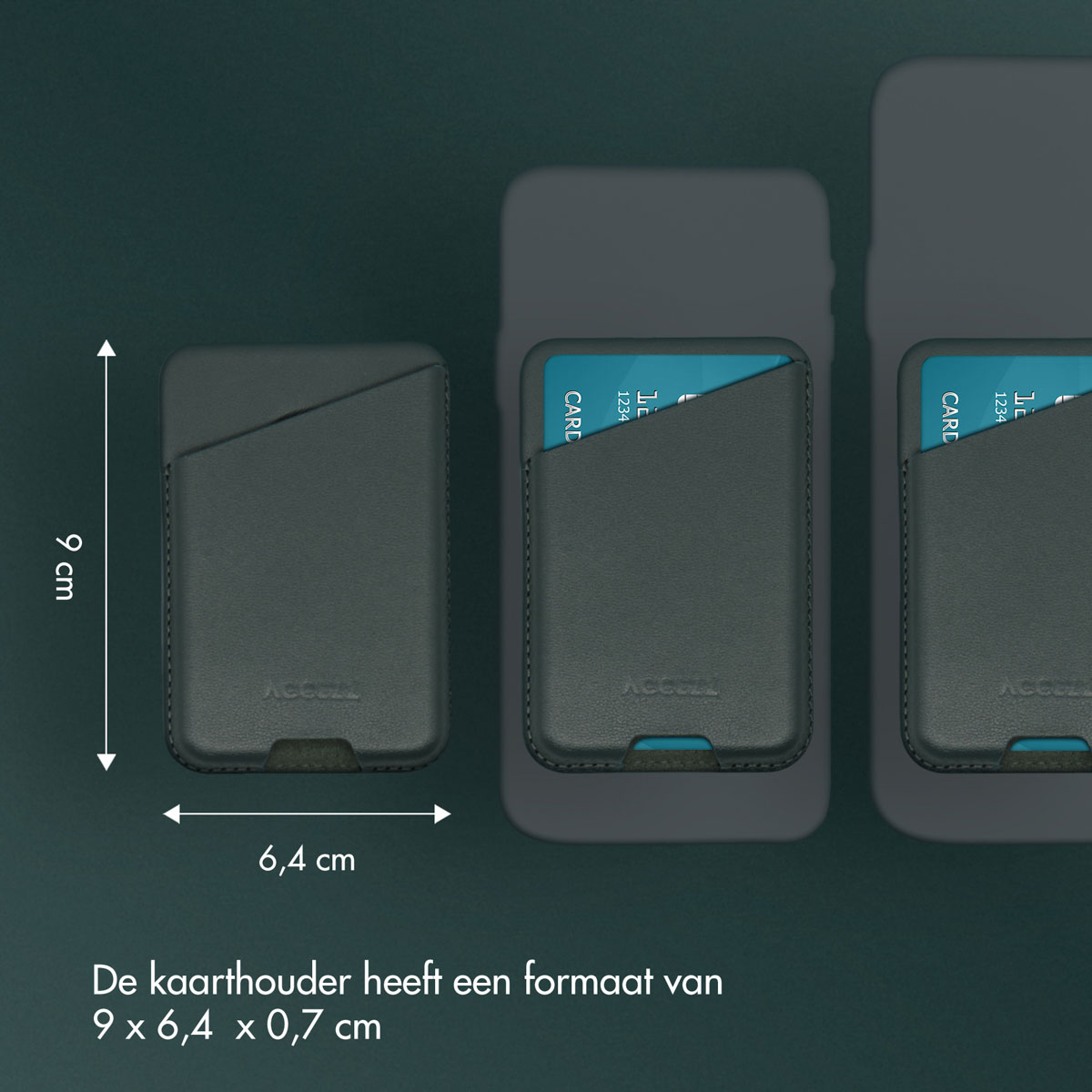Accezz Leren Kaarthouder - Geschikt voor MagSafe en Qi2 - Cedar Green - Afbeelding 8