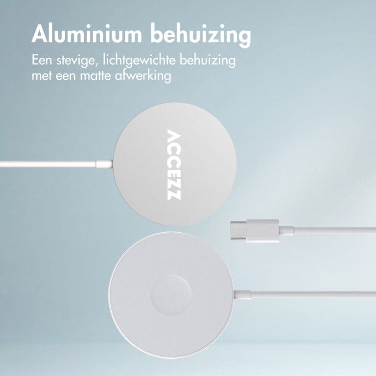 Accezz Wireless Charger USB-C | MagSafe en draadloze oplader - 1 meter - Wit - Afbeelding 7