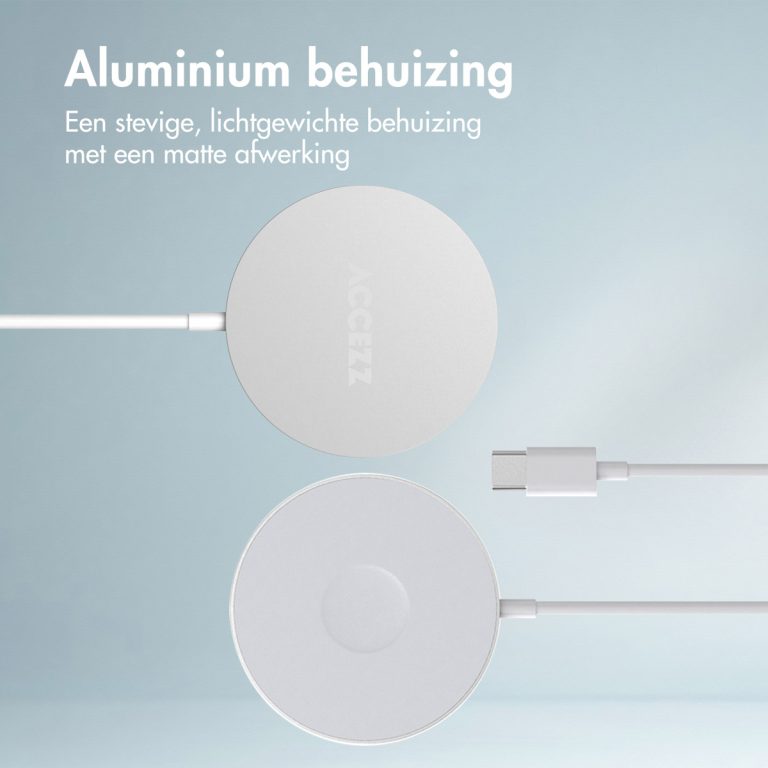 Accezz Wireless Charger USB-C - MagSafe Draadloze Oplader - 1 meter - Wit - Afbeelding 7