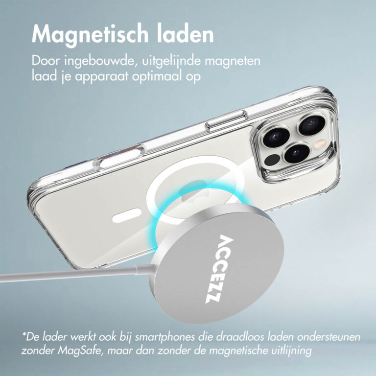 Accezz Wireless Charger USB-C | MagSafe en draadloze oplader - 1 meter - Wit - Afbeelding 5