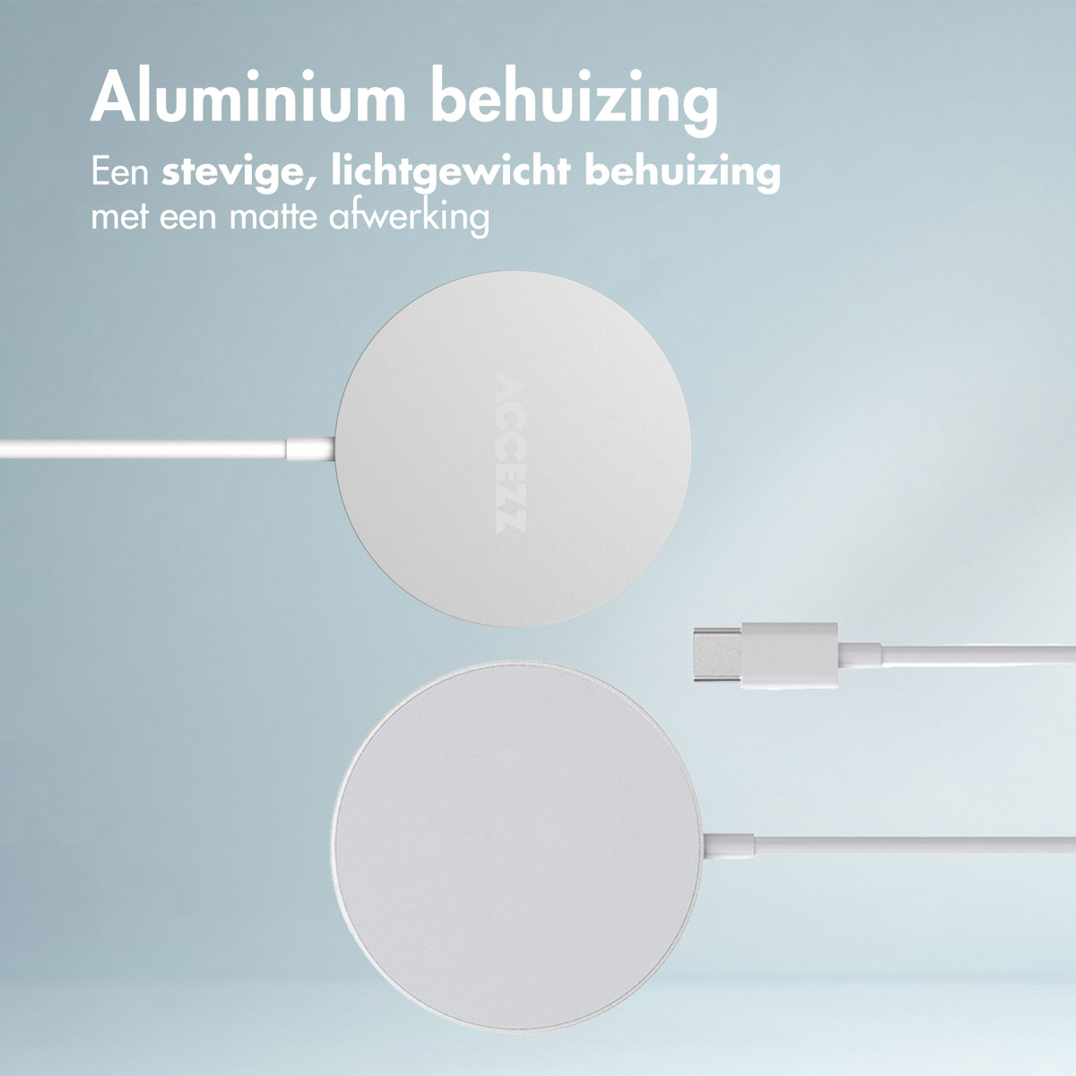 Accezz Wireless Charger USB-C - MagSafe en Qi2 Draadloze Oplader - 1 meter - Wit - Afbeelding 7