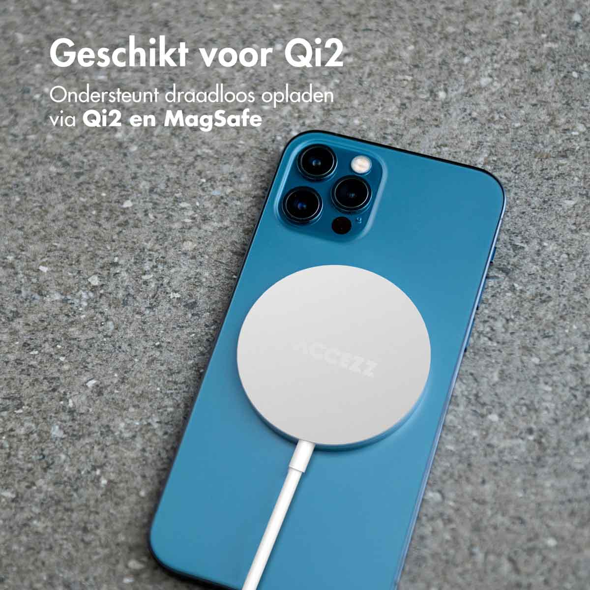Accezz Wireless Charger USB-C - MagSafe en Qi2 Draadloze Oplader - 1 meter - Wit - Afbeelding 4