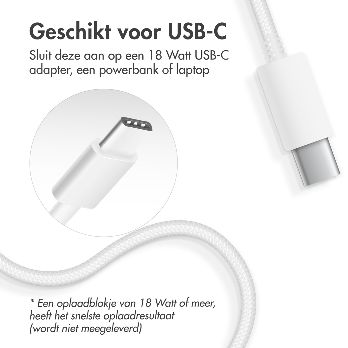 Accezz Wireless Charger USB-C - MagSafe en Qi2 Draadloze Oplader - 1 meter - Wit - Afbeelding 3
