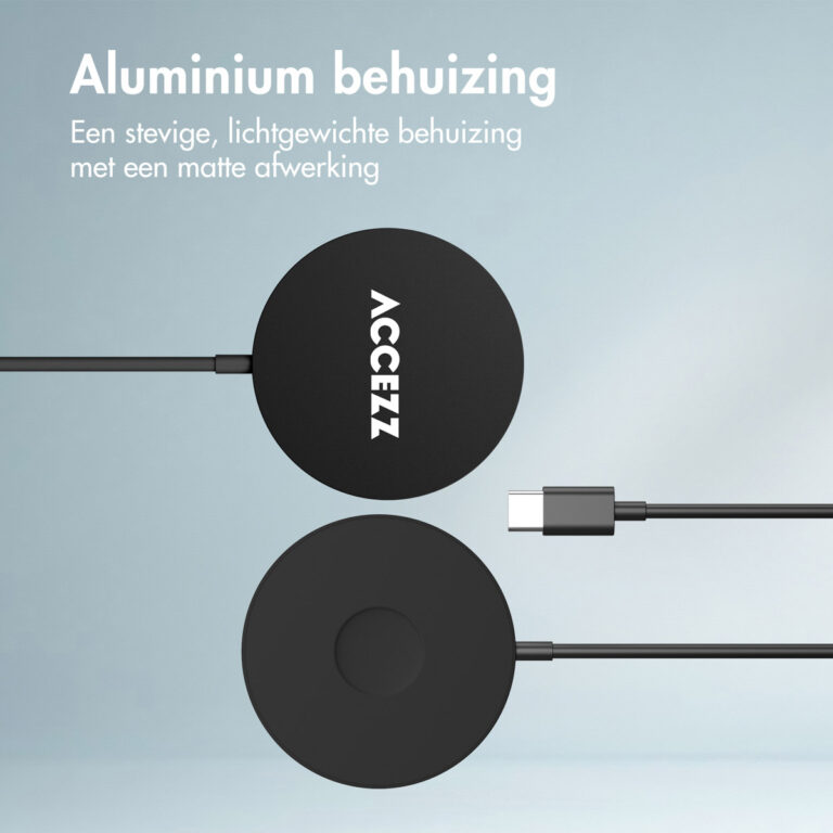 Accezz Wireless Charger USB-C | MagSafe en draadloze oplader - 1 meter - Zwart - Afbeelding 6