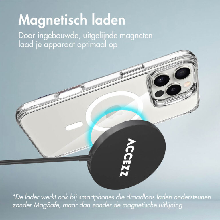 Accezz Wireless Charger USB-C | MagSafe en draadloze oplader - 1 meter - Zwart - Afbeelding 5