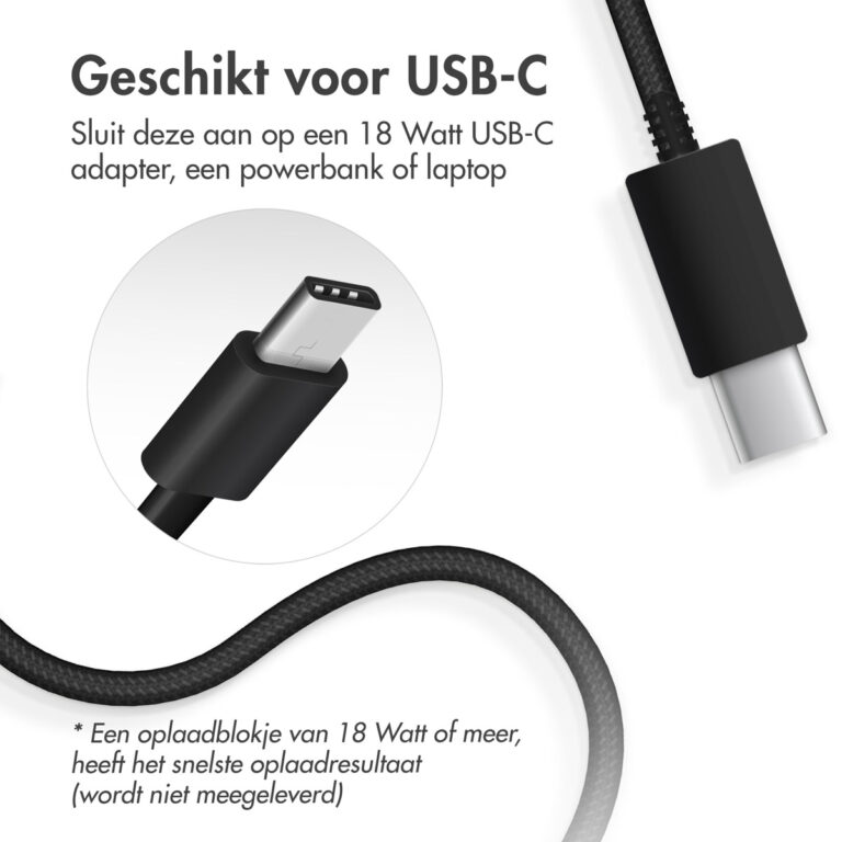 Accezz Wireless Charger USB-C | MagSafe en draadloze oplader - 1 meter - Zwart - Afbeelding 4