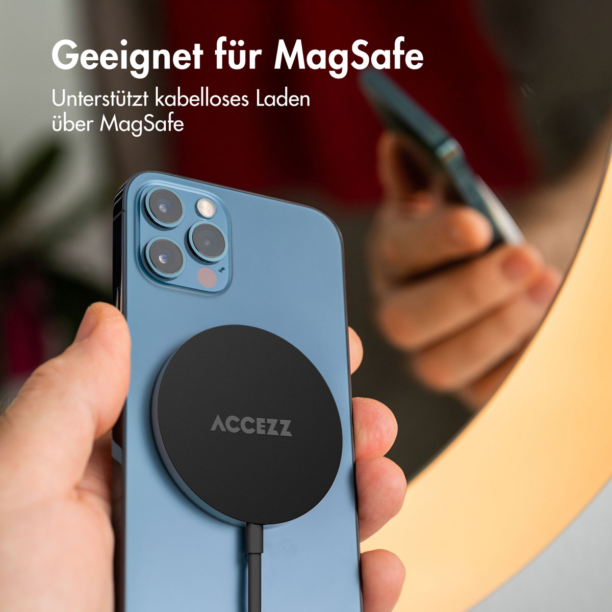 Accezz Wireless Charger USB-C - MagSafe Draadloze Oplader - 1 meter - Zwart - Afbeelding 6
