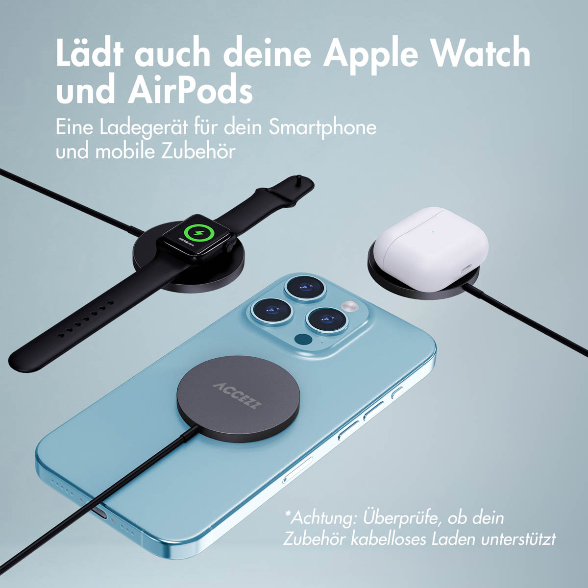 Accezz Wireless Charger USB-C - MagSafe Draadloze Oplader - 1 meter - Zwart - Afbeelding 8