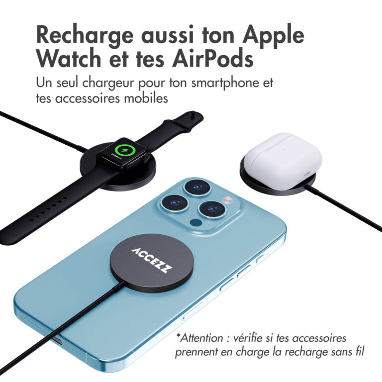 Accezz Wireless Charger USB-C | MagSafe en draadloze oplader - 1 meter - Zwart - Afbeelding 9