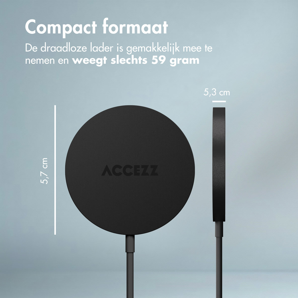 Accezz Wireless Charger USB-C - MagSafe en Qi2 Draadloze Oplader - 1 meter - Zwart - Afbeelding 9