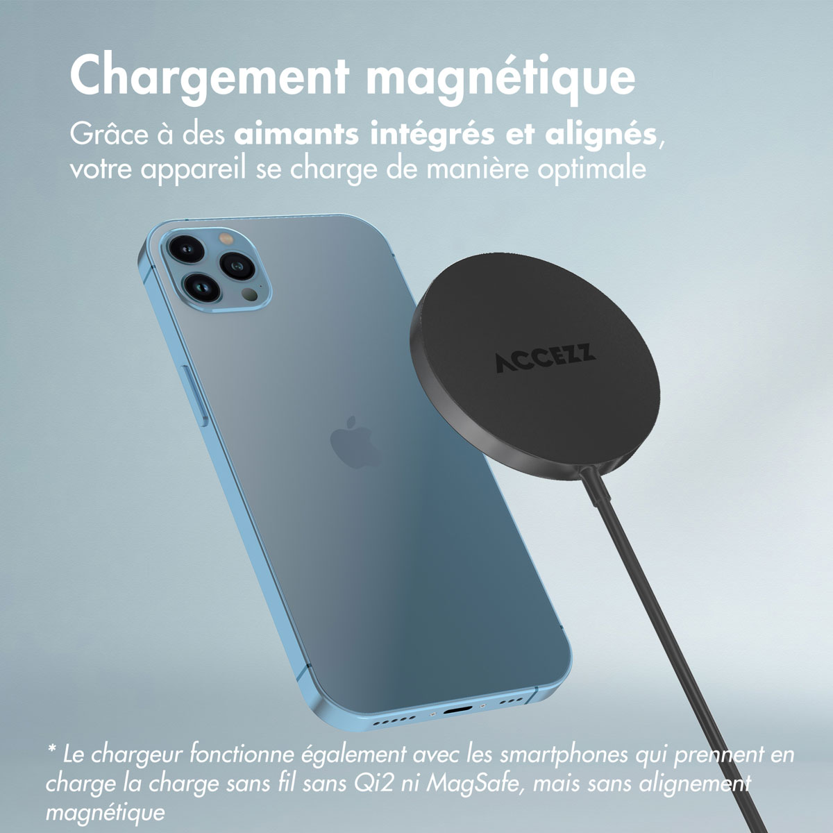 Accezz Wireless Charger USB-C - MagSafe en Qi2 Draadloze Oplader - 1 meter - Zwart - Afbeelding 9