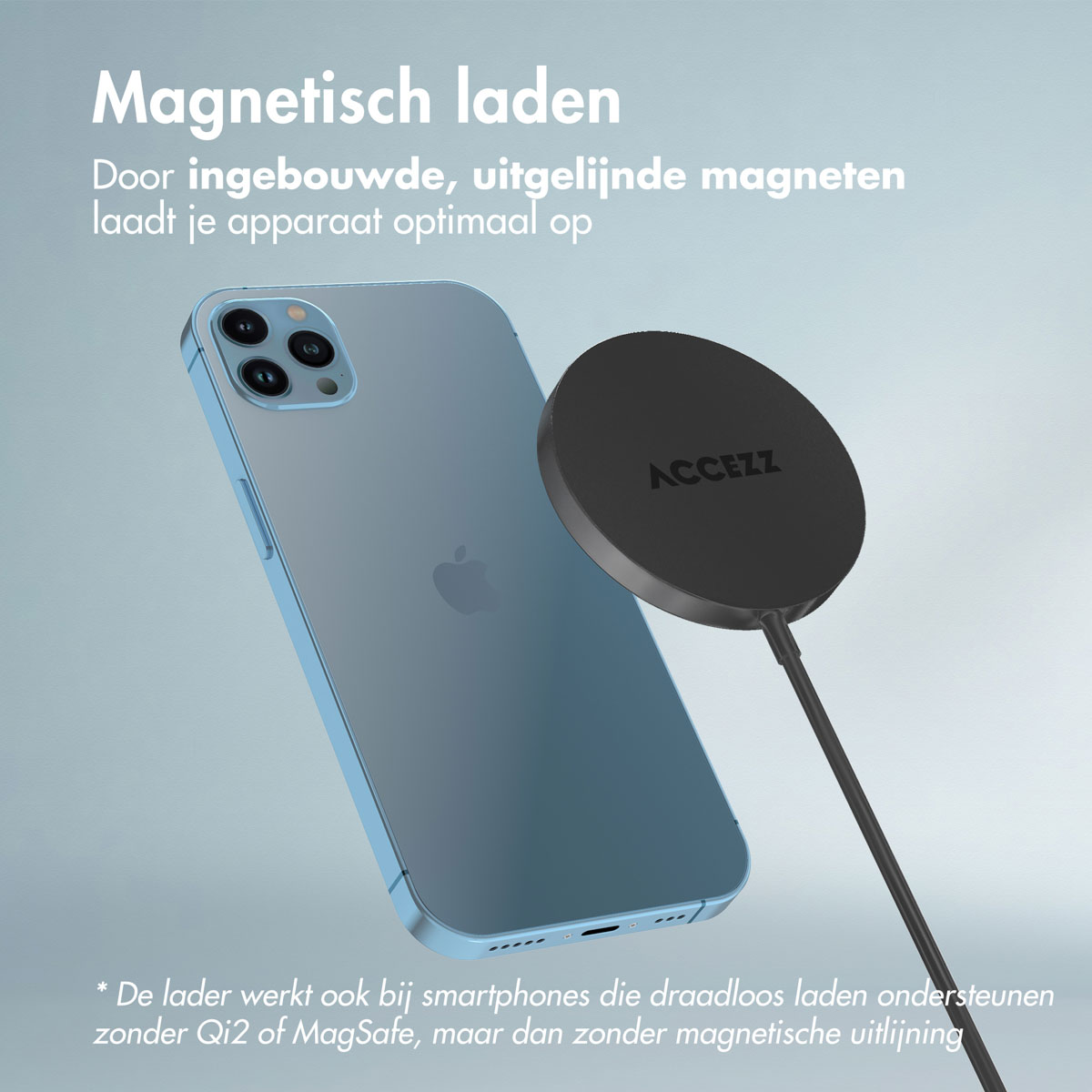 Accezz Wireless Charger USB-C - MagSafe en Qi2 Draadloze Oplader - 1 meter - Zwart - Afbeelding 7