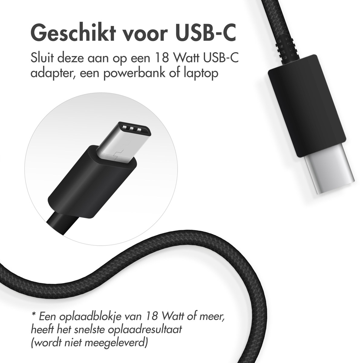 Accezz Wireless Charger USB-C - MagSafe en Qi2 Draadloze Oplader - 1 meter - Zwart - Afbeelding 6