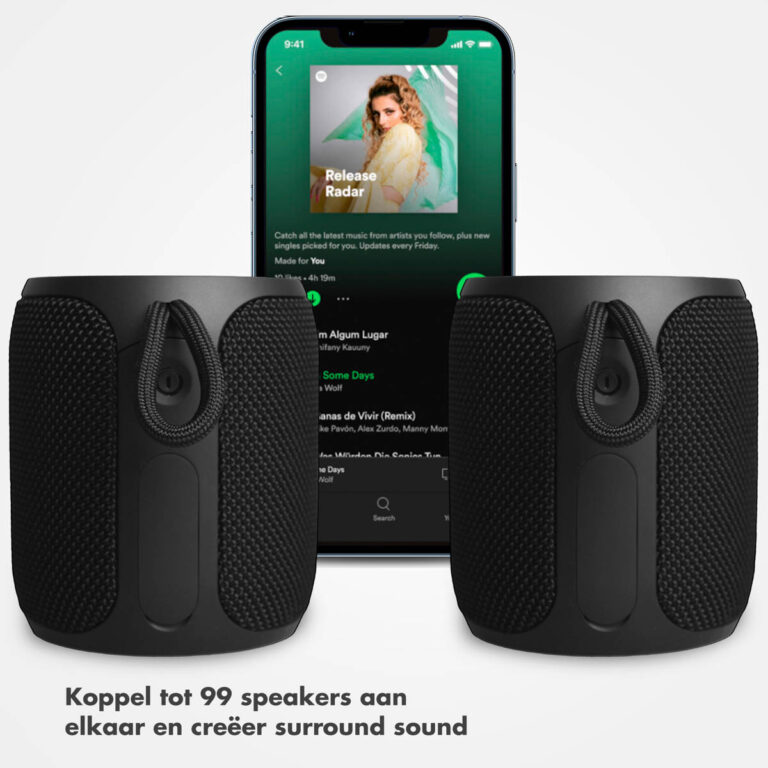 Selencia AquaPlay Bluetooth Speaker - Draadloze speaker - Waterproof - Black - Afbeelding 10