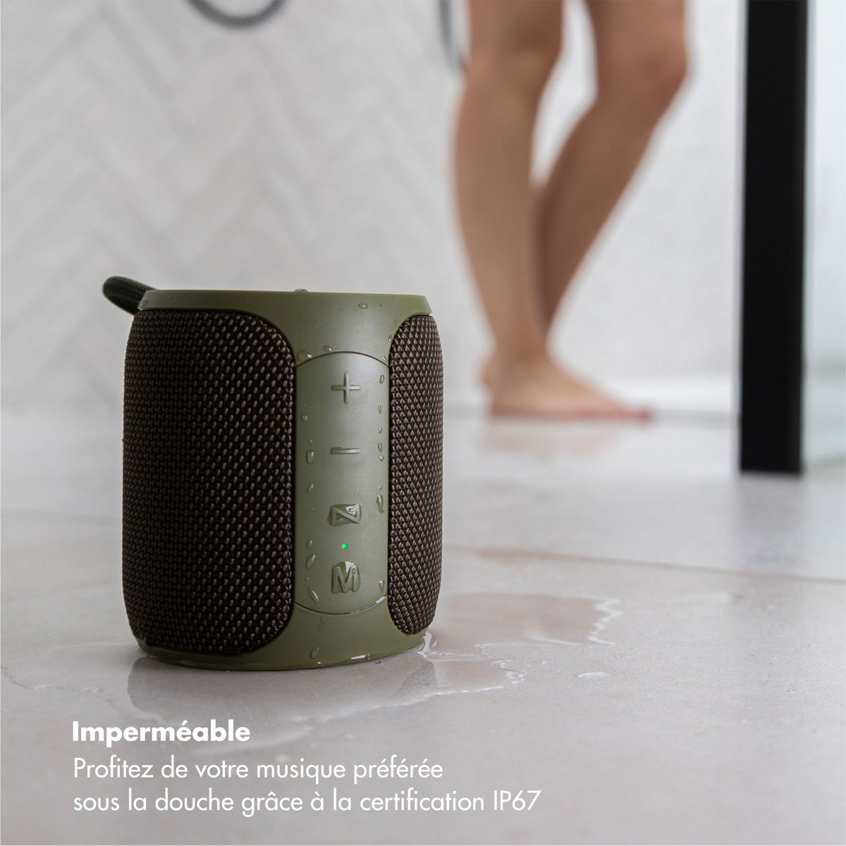 Selencia AquaPlay Bluetooth Speaker - Draadloze speaker - Waterproof - Army Green - Afbeelding 4