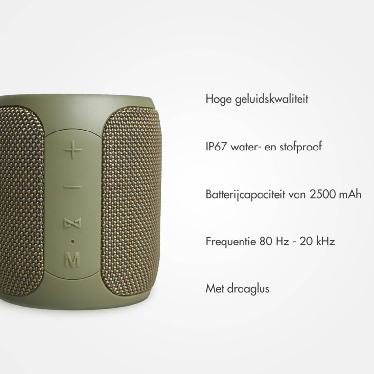 Selencia AquaPlay Bluetooth Speaker - Draadloze speaker - Waterproof - Army Green - Afbeelding 9