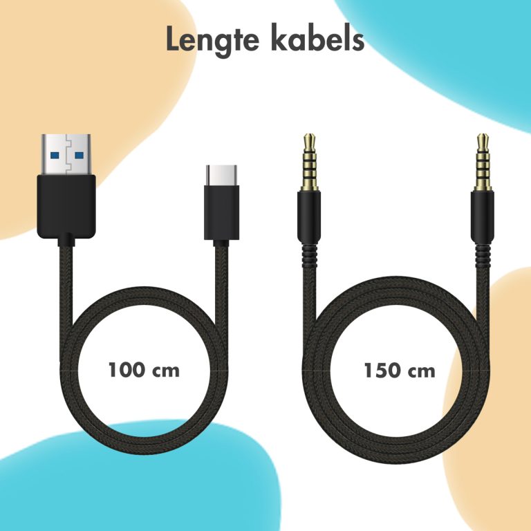 imoshion Draadloze Kinderkoptelefoon Unicorn LED Light - Decibelbegrenzer - Met AUX kabel - Soft Blue / Yellow - Afbeelding 2