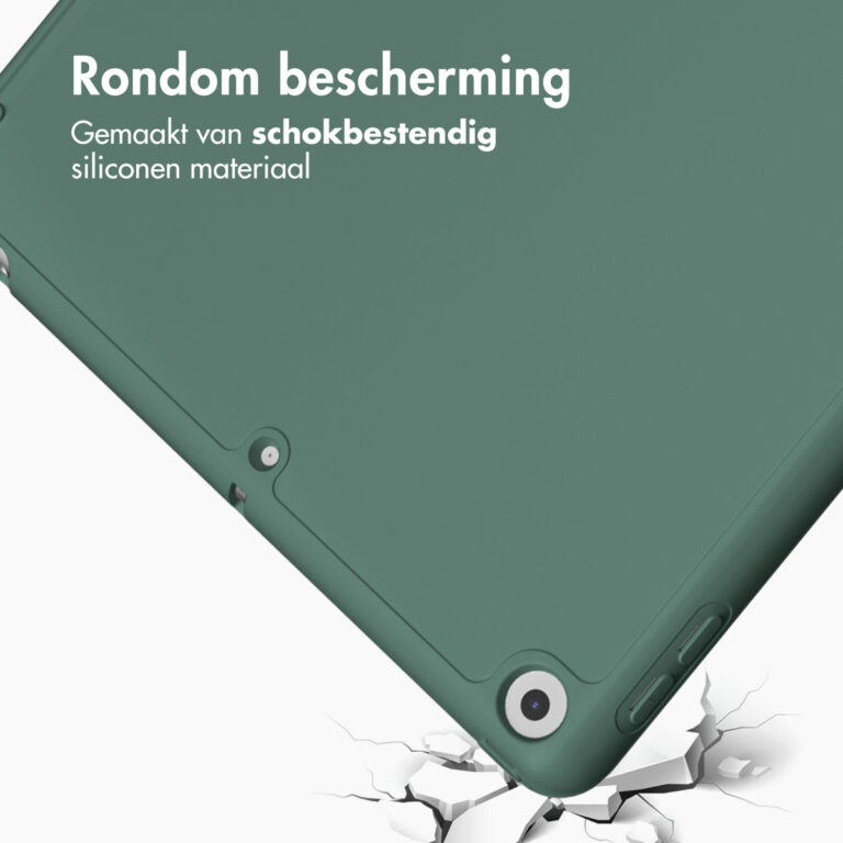 Accezz Smart Silicone Bookcase Apple iPad 6 (2018) 9.7 inch / iPad 5 (2017) 9.7 inch - Donkergroen - Afbeelding 9