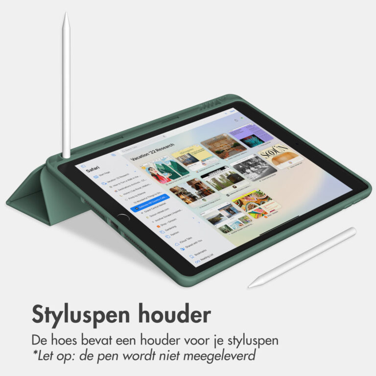 Accezz Smart Silicone Bookcase Apple iPad 6 (2018) 9.7 inch / iPad 5 (2017) 9.7 inch - Donkergroen - Afbeelding 7