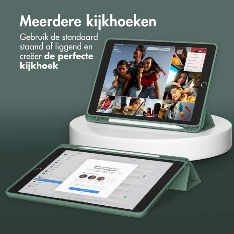 Accezz Smart Silicone Bookcase Apple iPad 6 (2018) 9.7 inch / iPad 5 (2017) 9.7 inch - Donkergroen - Afbeelding 6