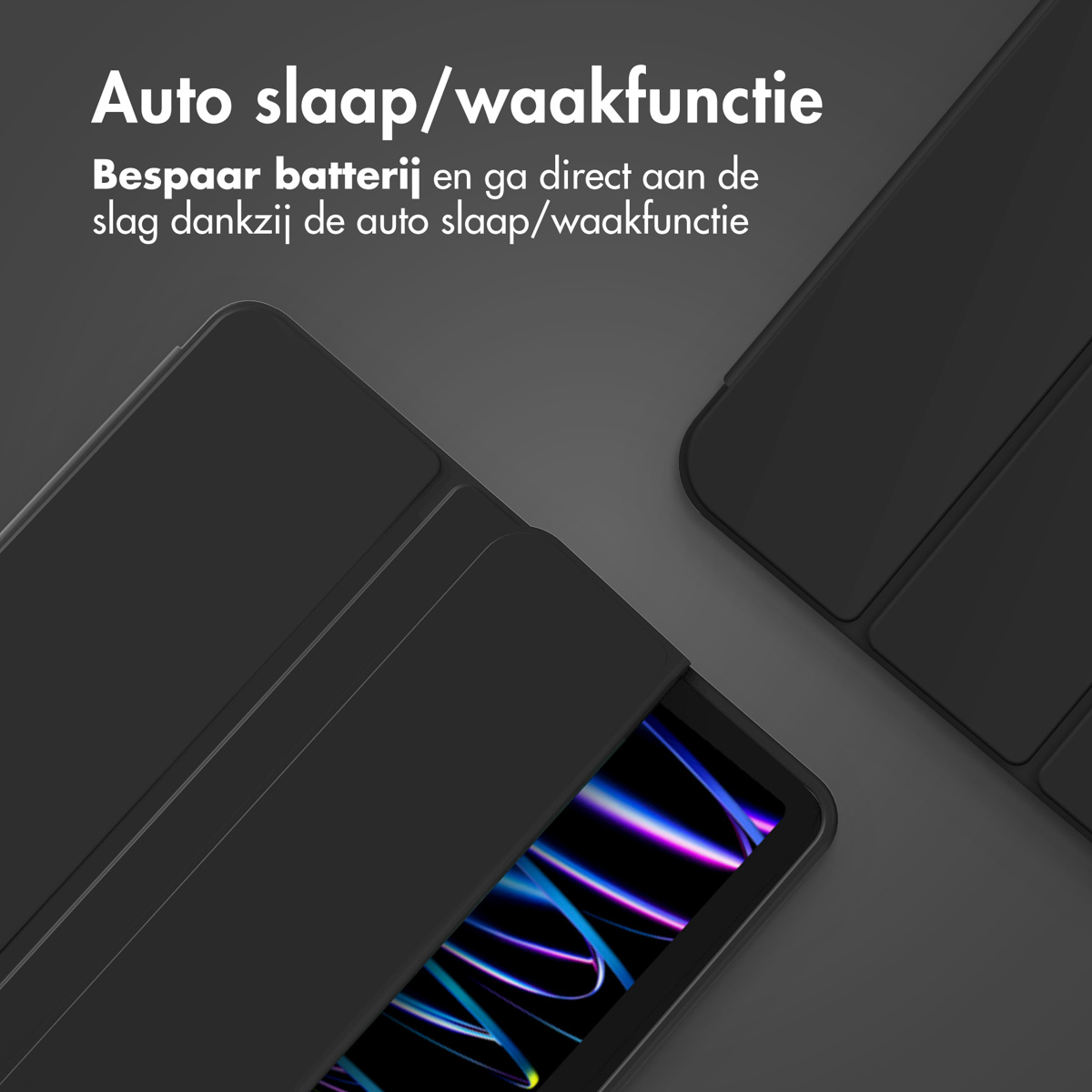 Accezz Smart Silicone Bookcase Apple iPad 11 (2025) 11 inch A16 / iPad 10 (2022) 10.9 inch - Zwart - Afbeelding 5