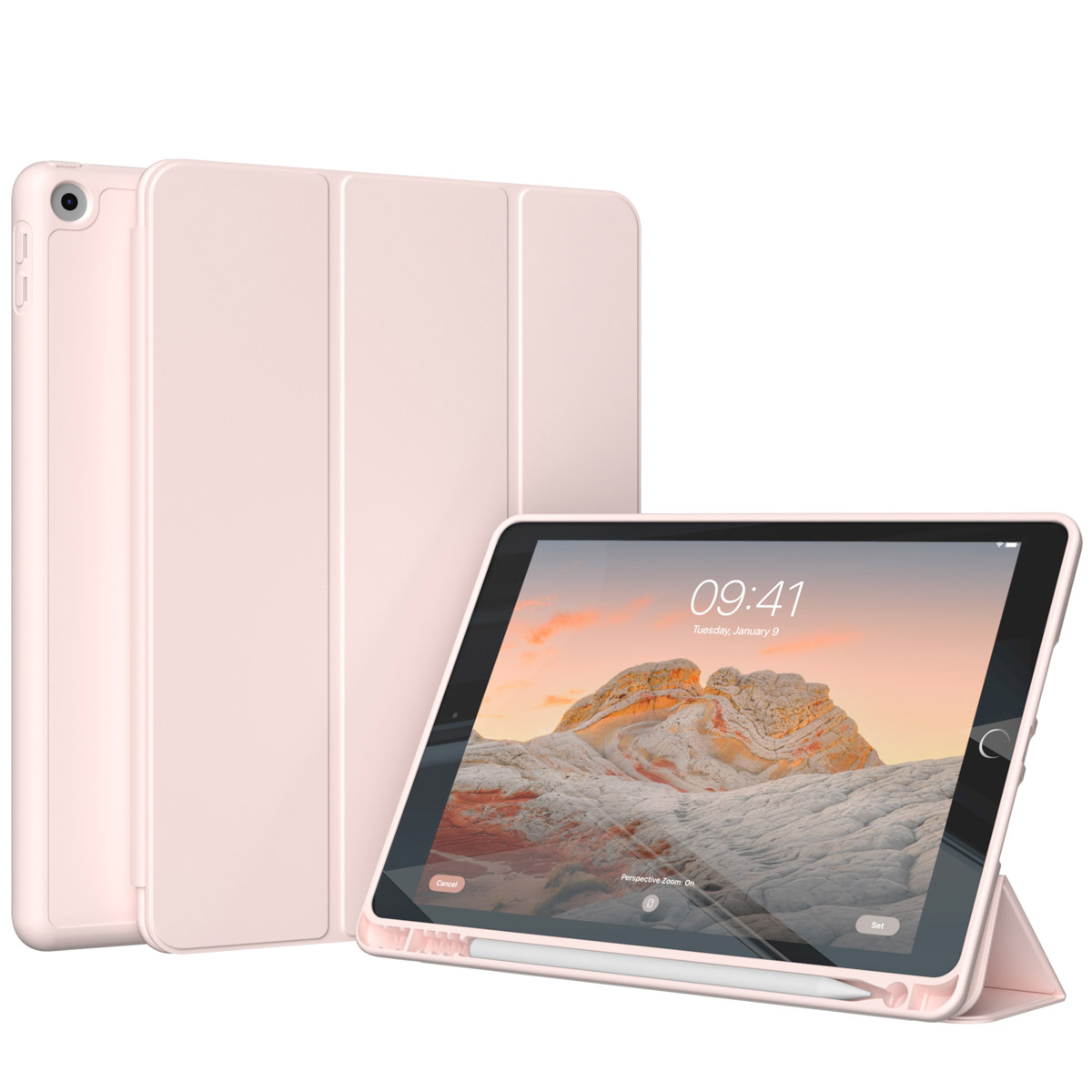 Accezz Smart Silicone Bookcase Apple iPad 9 (2021) 10.2 inch / iPad 8 (2020) 10.2 inch / iPad 7 (2019) 10.2 inch - Roze