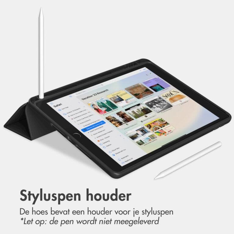 Accezz Smart Silicone Bookcase Apple iPad 9 (2021) 10.2 inch / iPad 8 (2020) 10.2 inch / iPad 7 (2019) 10.2 inch - Zwart - Afbeelding 7