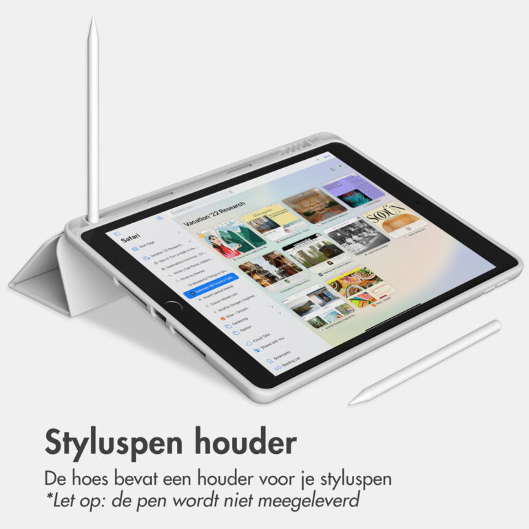 Accezz Smart Silicone Bookcase Apple iPad 9 (2021) 10.2 inch / iPad 8 (2020) 10.2 inch / iPad 7 (2019) 10.2 inch - Grijs - Afbeelding 7