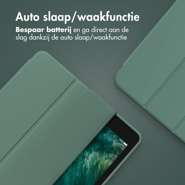 Accezz Smart Silicone Bookcase Apple iPad 9 (2021) 10.2 inch / iPad 8 (2020) 10.2 inch / iPad 7 (2019) 10.2 inch - Donkergroen - Afbeelding 5