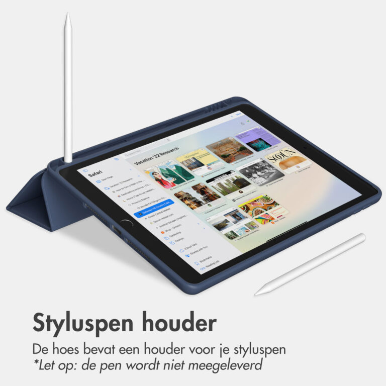 Accezz Smart Silicone Bookcase Apple iPad 9 (2021) 10.2 inch / iPad 8 (2020) 10.2 inch / iPad 7 (2019) 10.2 inch - Donkerblauw - Afbeelding 7