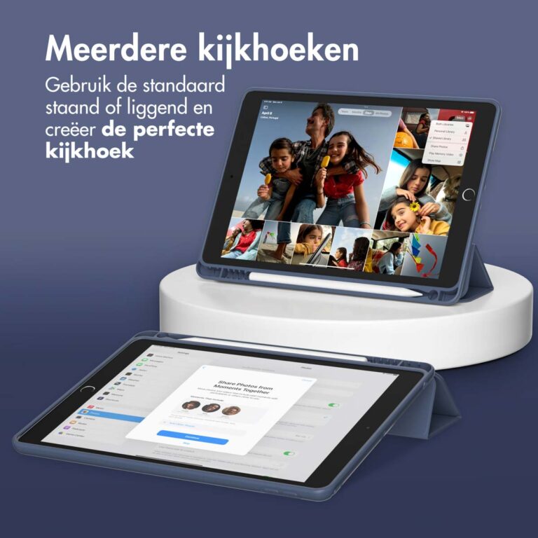 Accezz Smart Silicone Bookcase Apple iPad 9 (2021) 10.2 inch / iPad 8 (2020) 10.2 inch / iPad 7 (2019) 10.2 inch - Donkerblauw - Afbeelding 6