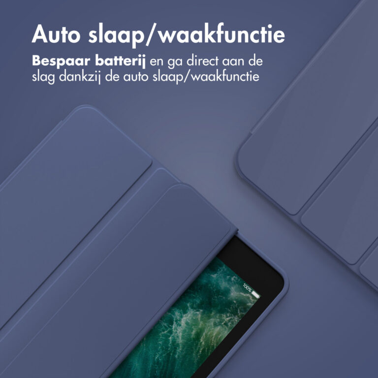 Accezz Smart Silicone Bookcase Apple iPad 9 (2021) 10.2 inch / iPad 8 (2020) 10.2 inch / iPad 7 (2019) 10.2 inch - Donkerblauw - Afbeelding 5