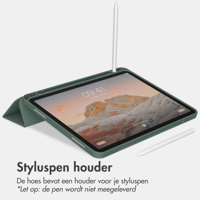 Accezz Smart Silicone Bookcase Apple iPad Air 11 inch (2025) M3 / (2024) M2 / Air 5 (2022) / Air 4 (2020) - Donkergroen - Afbeelding 7