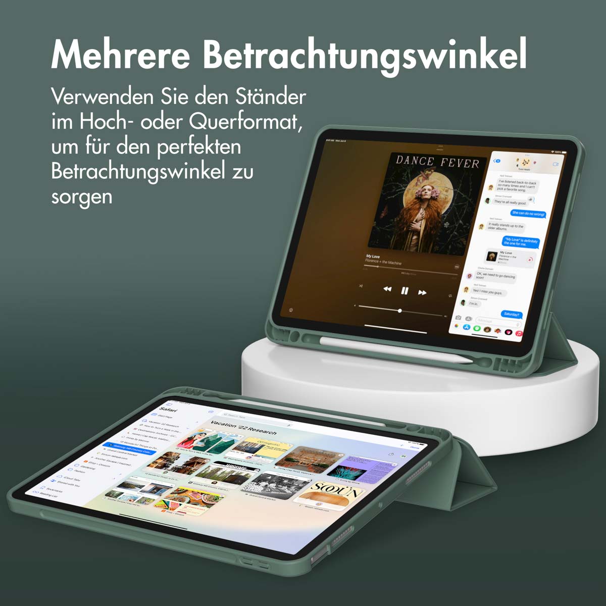 Accezz Smart Silicone Bookcase Apple iPad Air 11 inch (2025) M3 / (2024) M2 / Air 5 (2022) / Air 4 (2020) - Donkergroen - Afbeelding 8