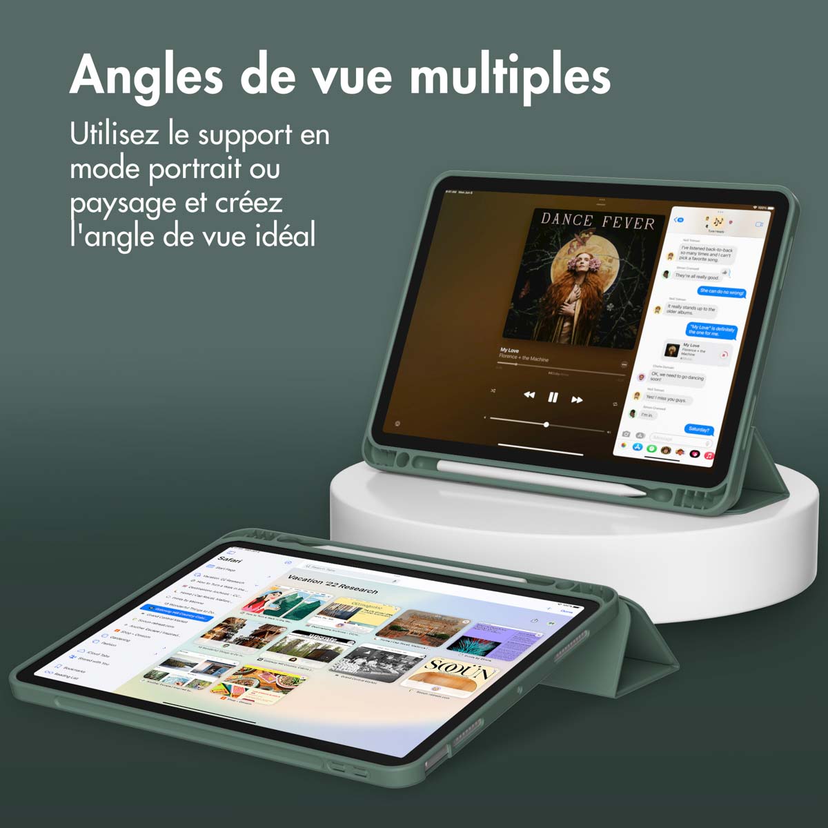 Accezz Smart Silicone Bookcase Apple iPad Air 11 inch (2025) M3 / (2024) M2 / Air 5 (2022) / Air 4 (2020) - Donkergroen - Afbeelding 9