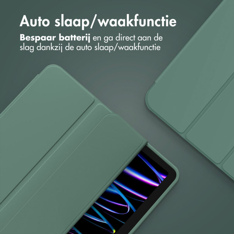 Accezz Smart Silicone Bookcase Apple iPad Air 11 inch (2025) M3 / (2024) M2 / Air 5 (2022) / Air 4 (2020) - Donkergroen - Afbeelding 5