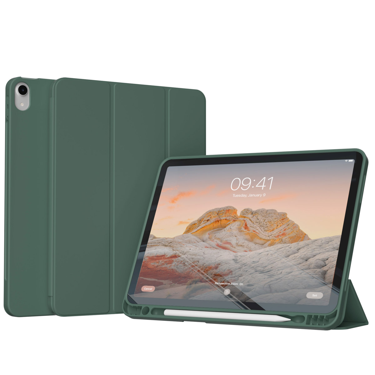Accezz Smart Silicone Bookcase Apple iPad Air 11 inch (2025) M3 / (2024) M2 / Air 5 (2022) / Air 4 (2020) - Donkergroen - Afbeelding 3