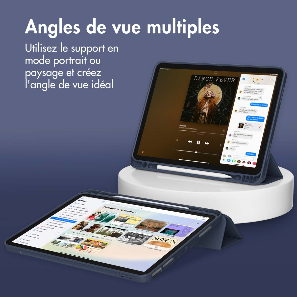 Accezz Smart Silicone Bookcase Apple iPad Air 11 inch (2025) M3 / (2024) M2 / Air 5 (2022) / Air 4 (2020) - Donkerblauw - Afbeelding 9