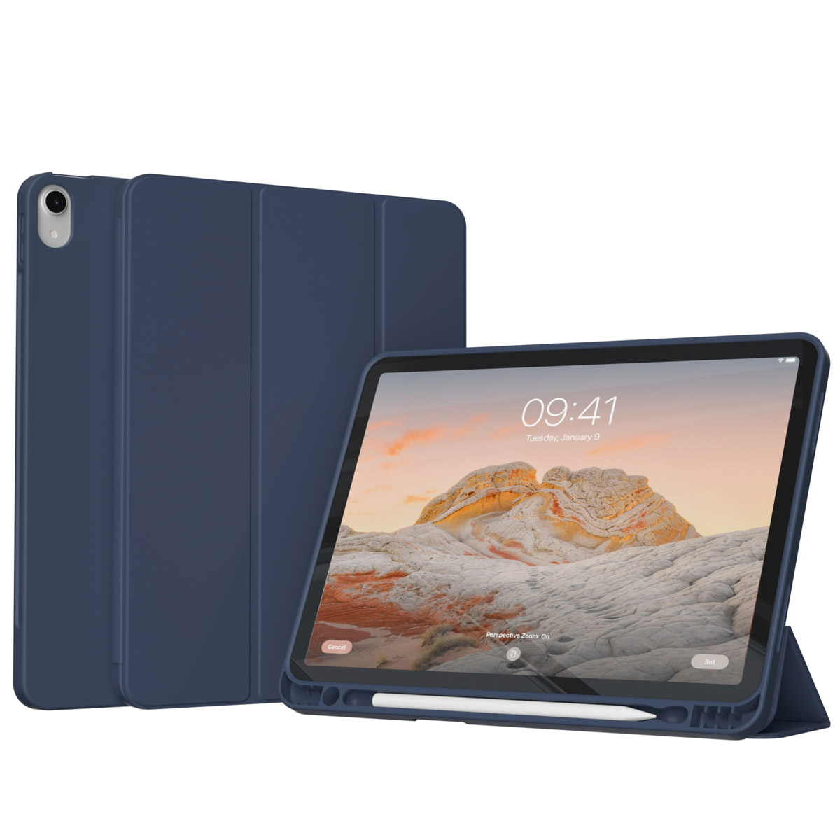 Accezz Smart Silicone Bookcase Apple iPad Air 11 inch (2025) M3 / (2024) M2 / Air 5 (2022) / Air 4 (2020) - Donkerblauw - Afbeelding 3
