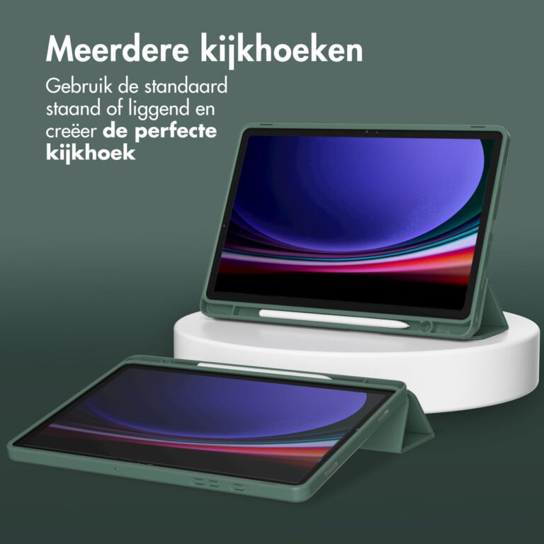 Accezz Smart Silicone Bookcase Samsung Galaxy Tab A9 Plus - Donkergroen - Afbeelding 6
