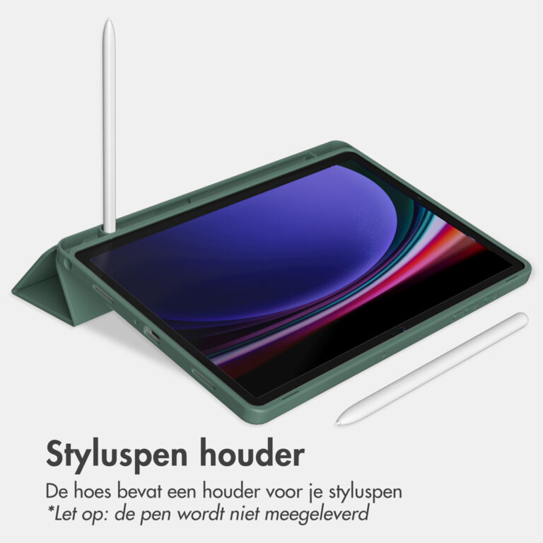 Accezz Smart Silicone Bookcase Samsung Galaxy Tab A9 8.7 inch - Donkergroen - Afbeelding 6