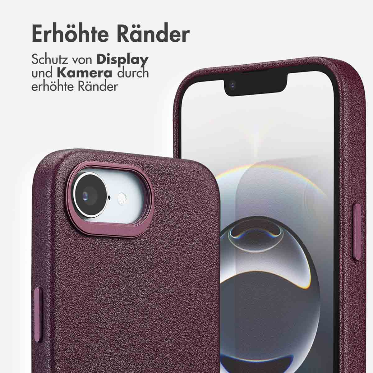 Accezz MagSafe Leather Backcover Apple iPhone 16e - Heath Purple - Afbeelding 5