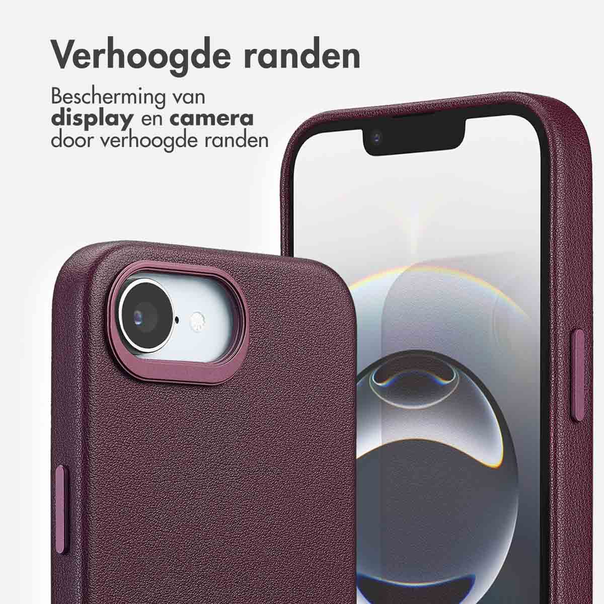 Accezz MagSafe Leather Backcover Apple iPhone 16e - Heath Purple - Afbeelding 4