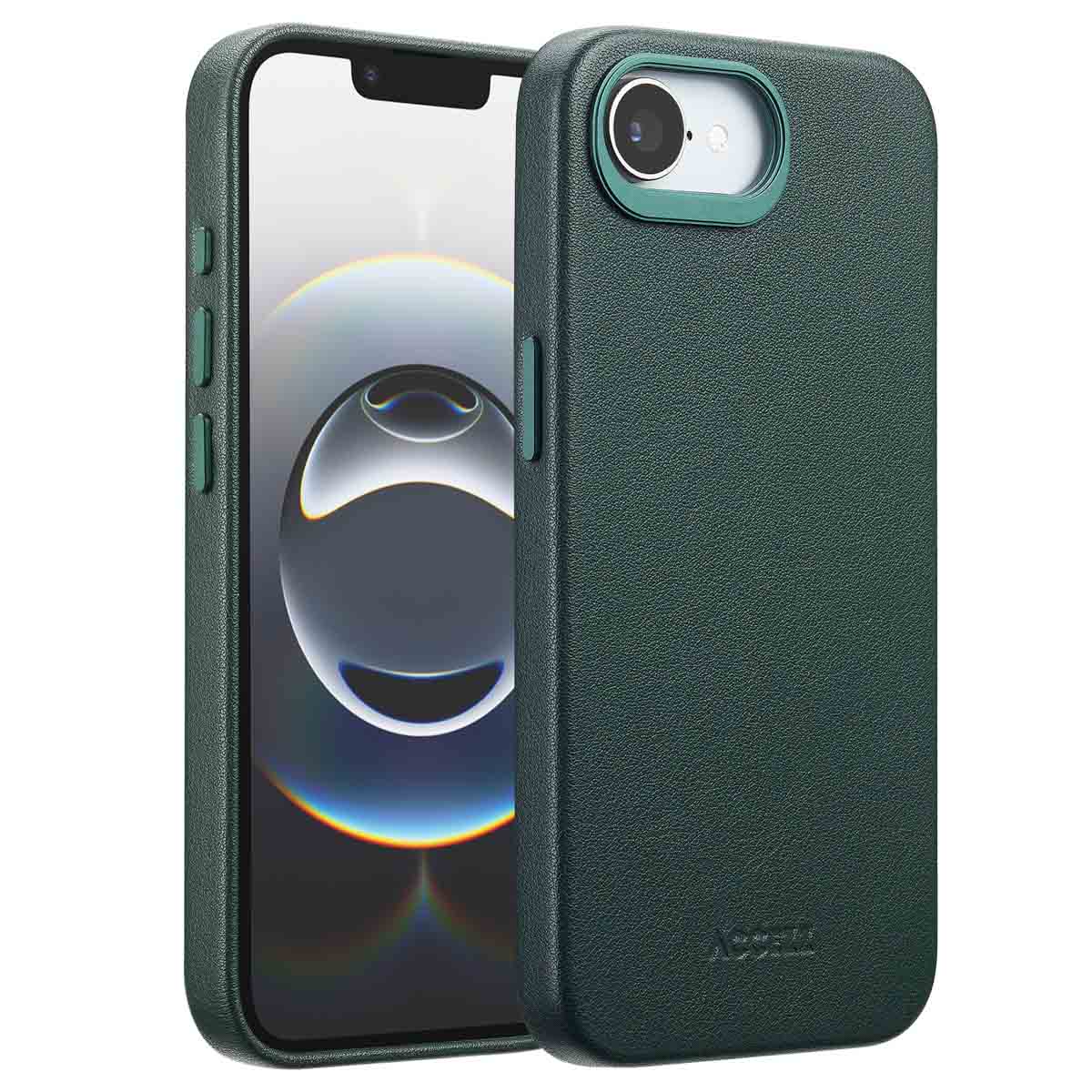 Accezz MagSafe Leather Backcover Apple iPhone 16e – Cedar Green