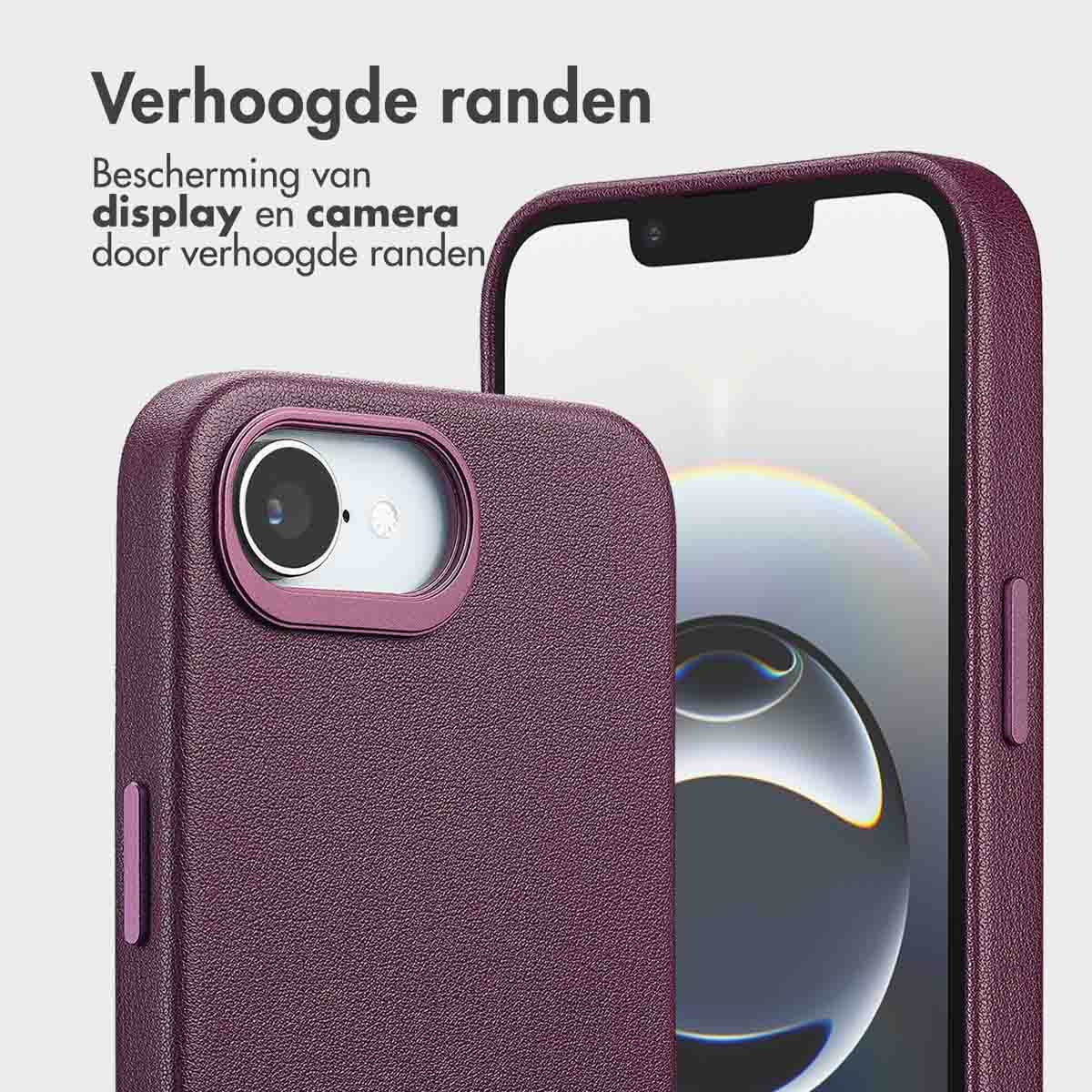 Accezz Leather Bookcase 2-in-1 met MagSafe Apple iPhone 16e - Heath Purple - Afbeelding 10