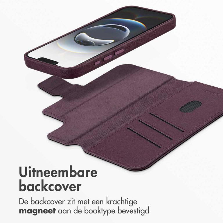 Accezz Leather Bookcase 2-in-1 met MagSafe Apple iPhone 16e - Heath Purple - Afbeelding 7