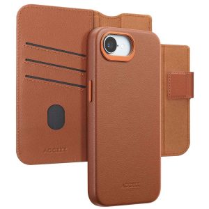 Accezz Leather Bookcase 2-in-1 met MagSafe Apple iPhone 16e - Sienna Brown